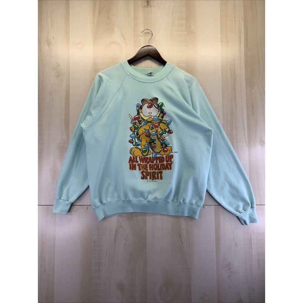 Vintage 1979 Jim Davis Garfield The Cat Christmas Sweatshirt By Sun Adult Large